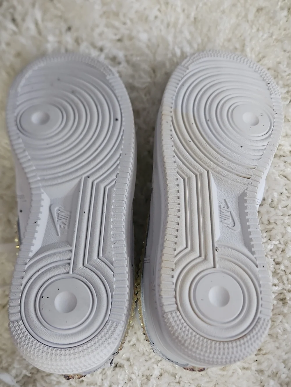Nike Air Force 1 high-top White sneakers  crystal Embellishments Size 8